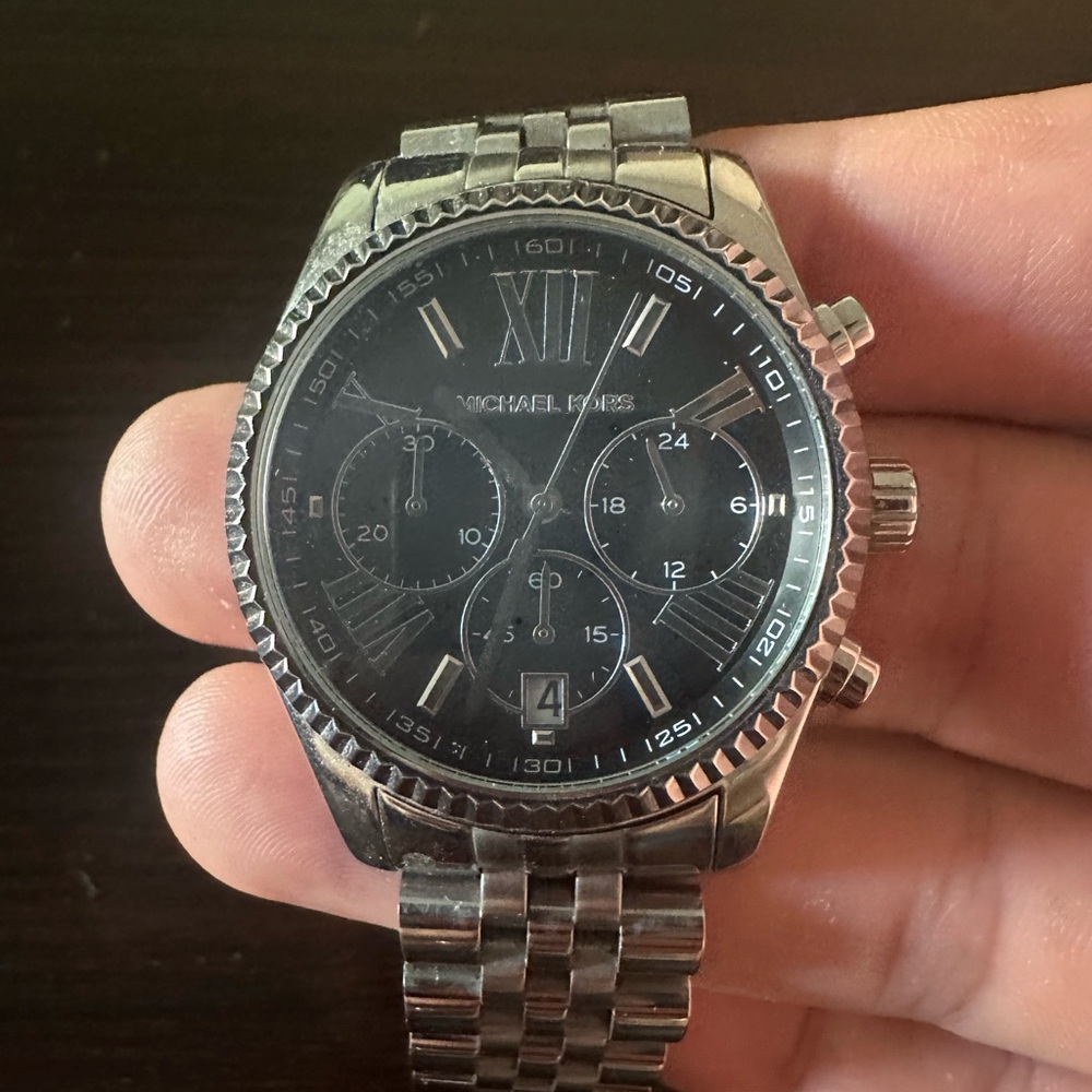 Michael Kors Lexington watch. Stainless steel band.  Pristine condition